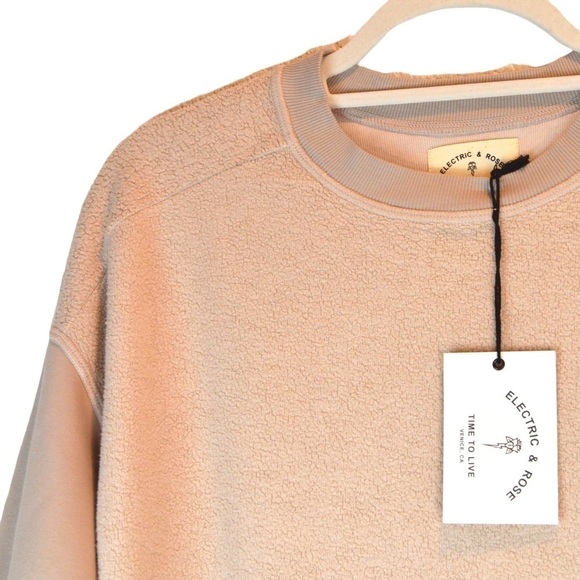Electric & Rose Fleece Body Oversized Crew Neck Pullover, Size Small NEW - Picture 4 of 7